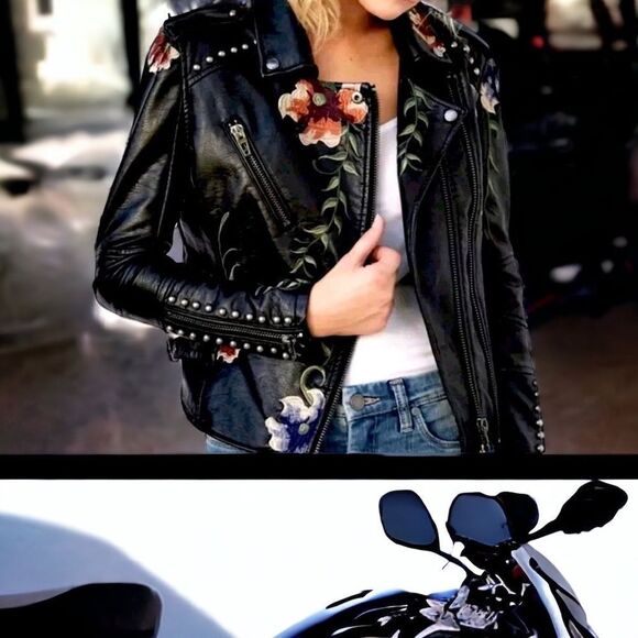 Black Leather Jacket l Studded l XL l New - Picture 1 of 10